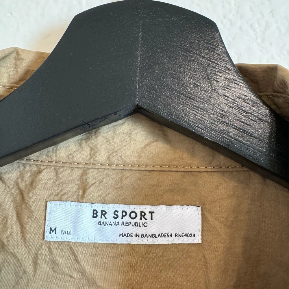 BR Banana Republic Sport Parachute Buttoned Utility Nylon Shirt M Tall